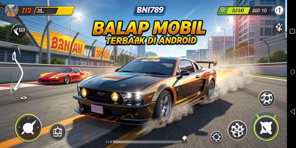 Gameplay seru dari balap mobil dalam BNI789 dengan trek menantang.