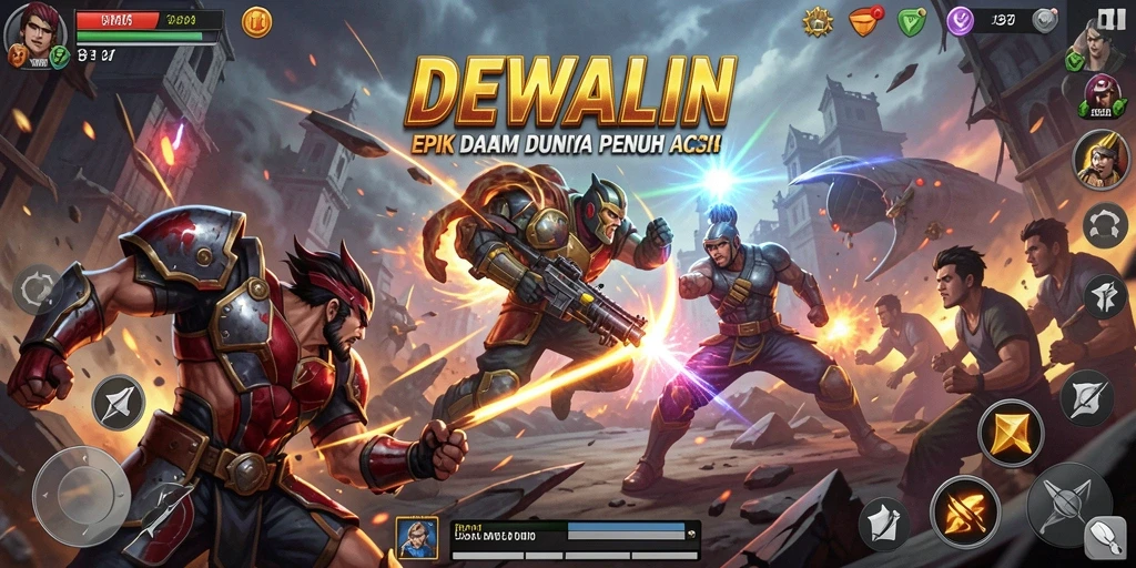 Tampilan menarik gameplay DEWALIN dengan aksi pertarungan yang seru.