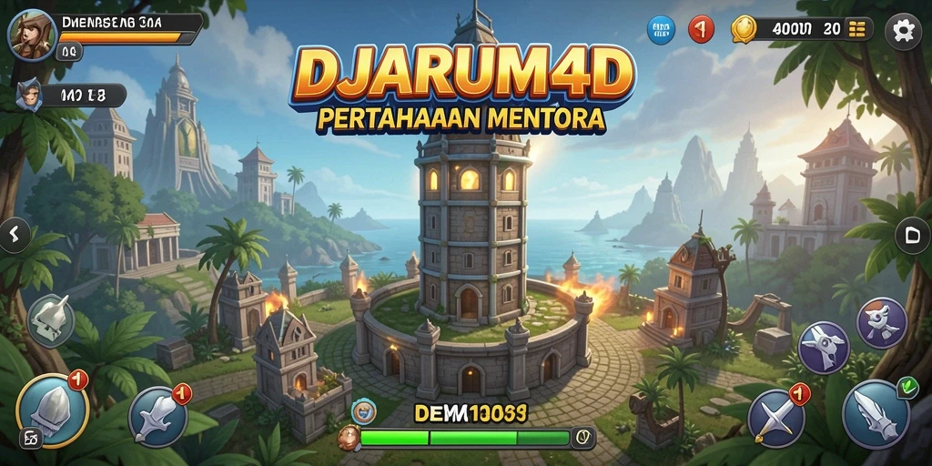 Tampilan gameplay DJARUM4D yang menegangkan dalam Tower Defense.