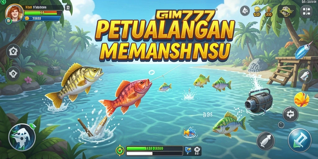 Tampilan gameplay GIM777 saat menangkap ikan di spot terbaik.