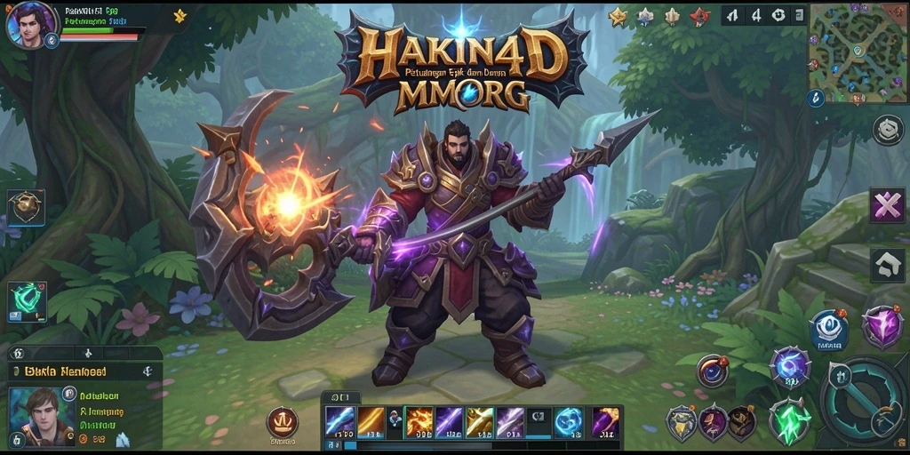 Tangkapan layar HAKIN4D menampilkan pertempuran seru dalam dunia fantasy.