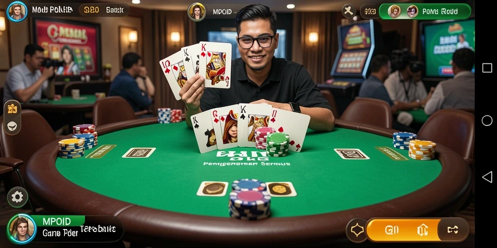 Tangkapan layar MPOID menampilkan aktivitas seru dalam permainan Poker.